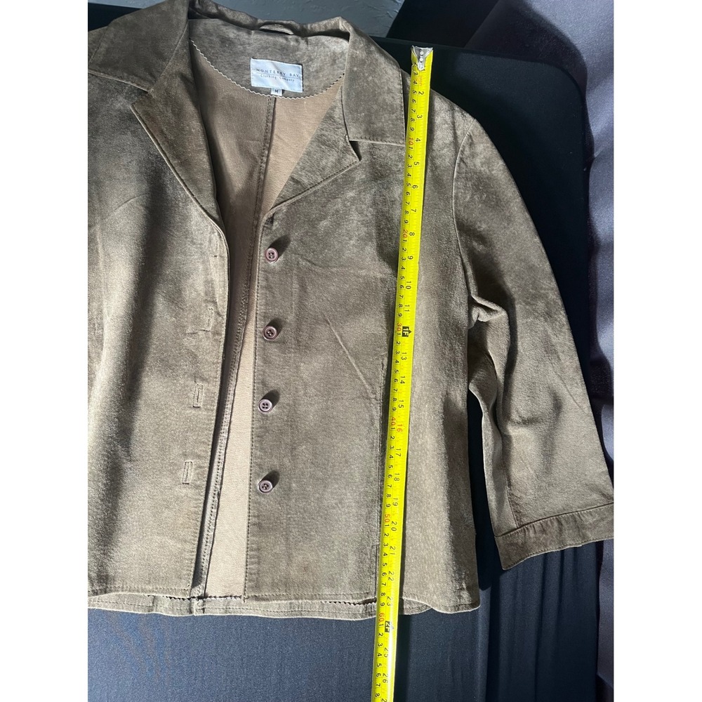 Monterey Bay Olive Suede Button-Front Jacket - Picture 6 of 7